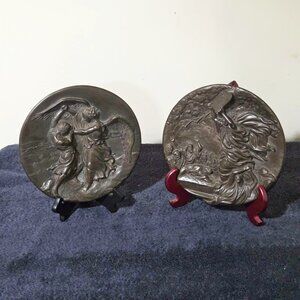 Rhodes Studios Bronze Plates – Jacob & the Angel + Moses & the Ten Commandments"